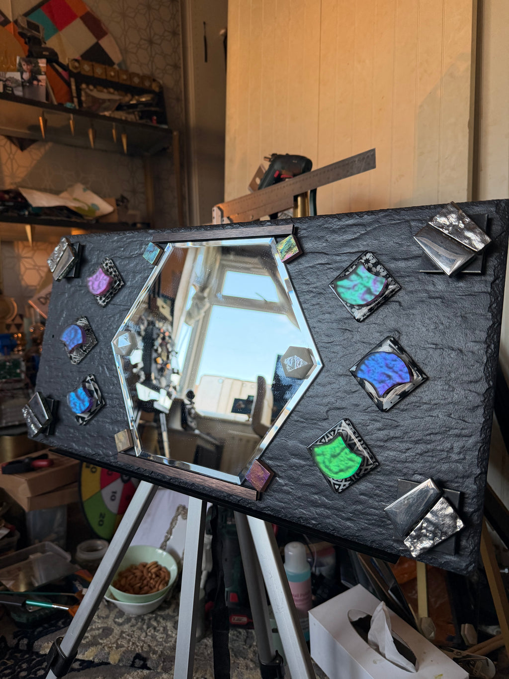 Handmade Hexagonal Floating Tile Mirror