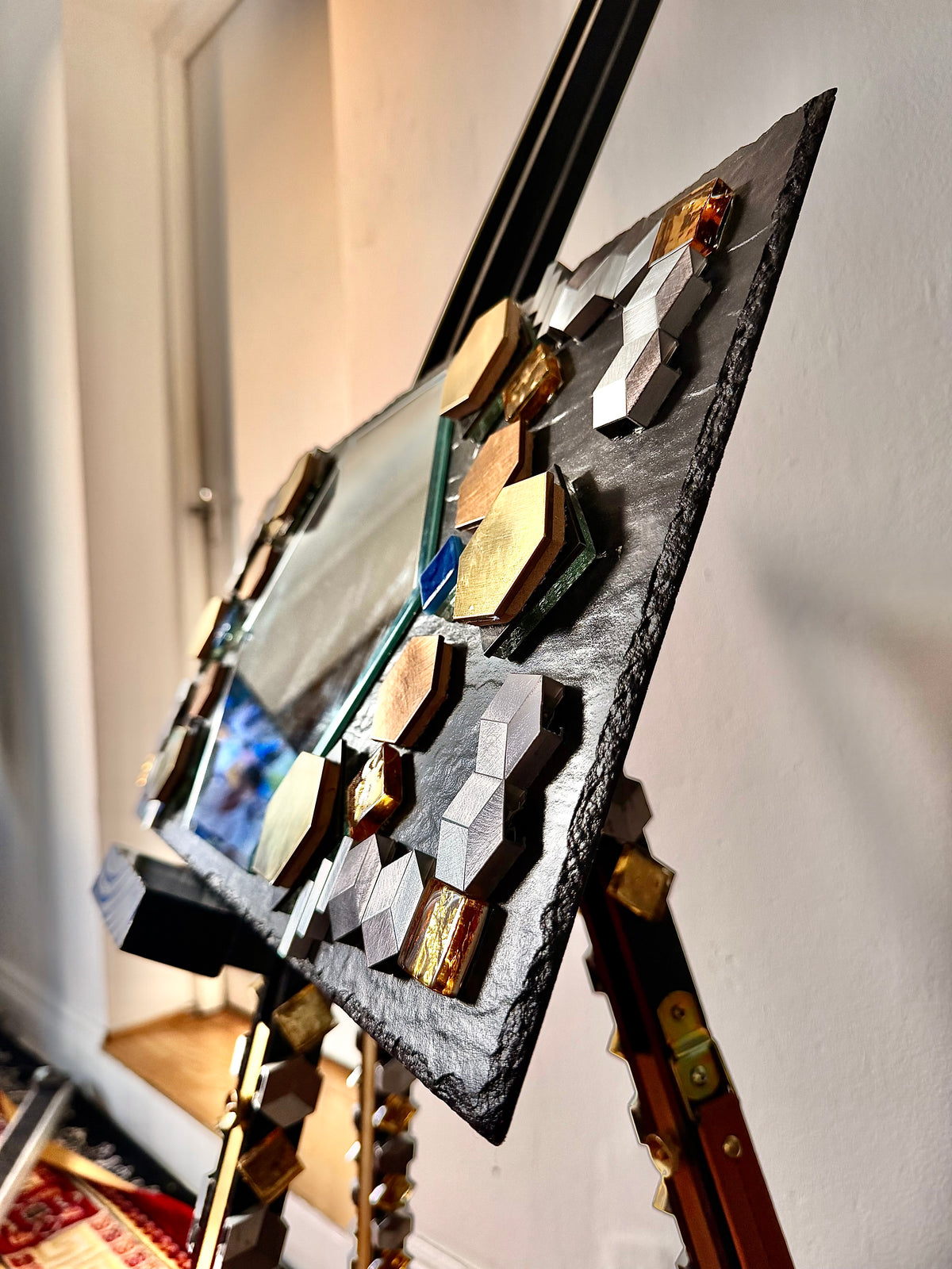 Handmade/Crafted Floating Mirror with Different Unique Tiles - One N Billion