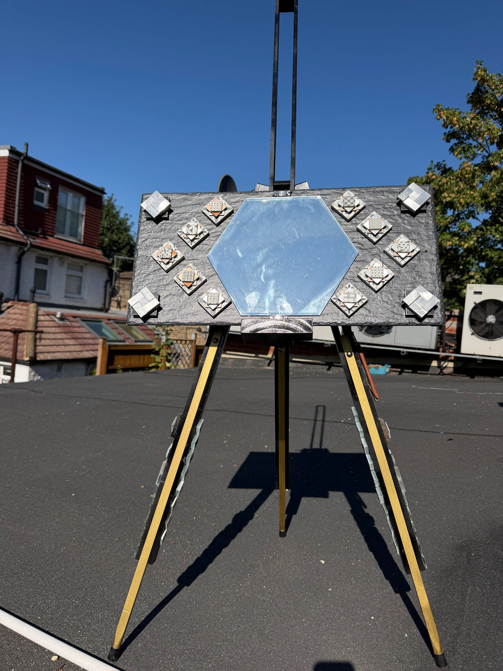 Handmade/Crafted Floating Mirror with Different Unique Tiles - One N Billon