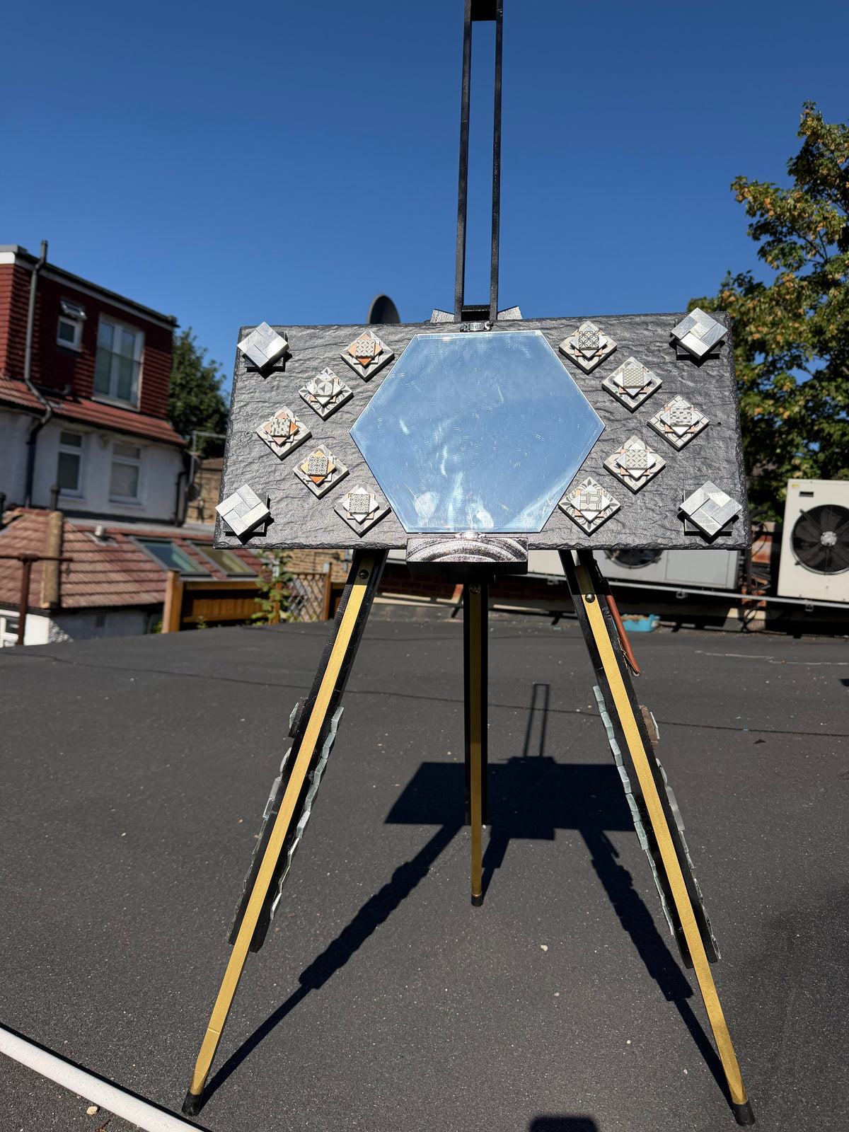 Handmade/Crafted Floating Mirror with Different Unique Tiles - One N Billon