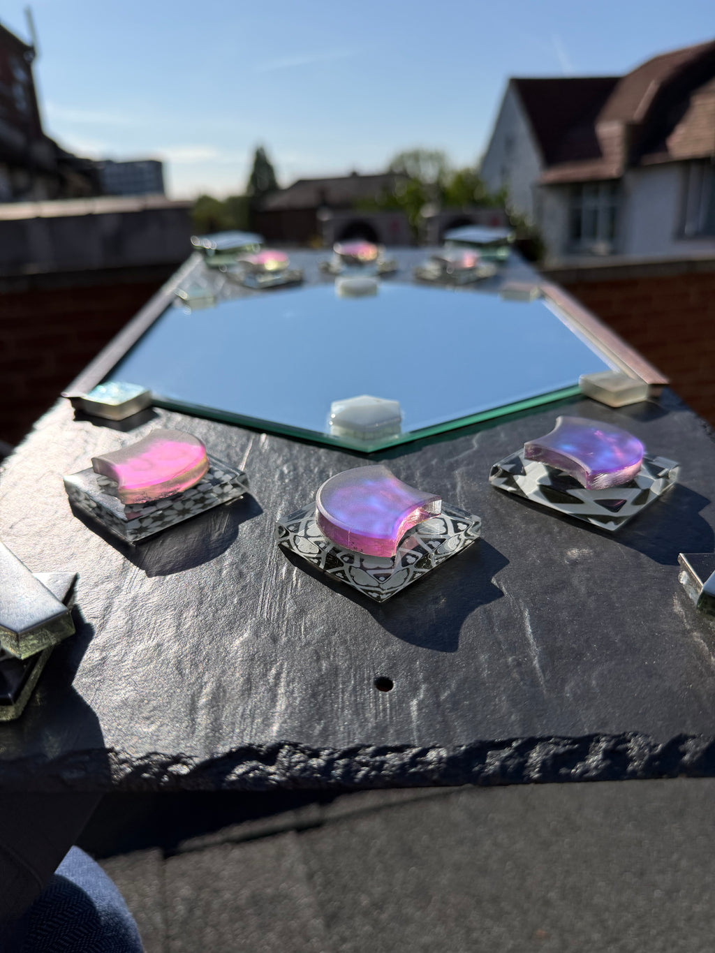 Handmade Hexagonal Floating Tile Mirror