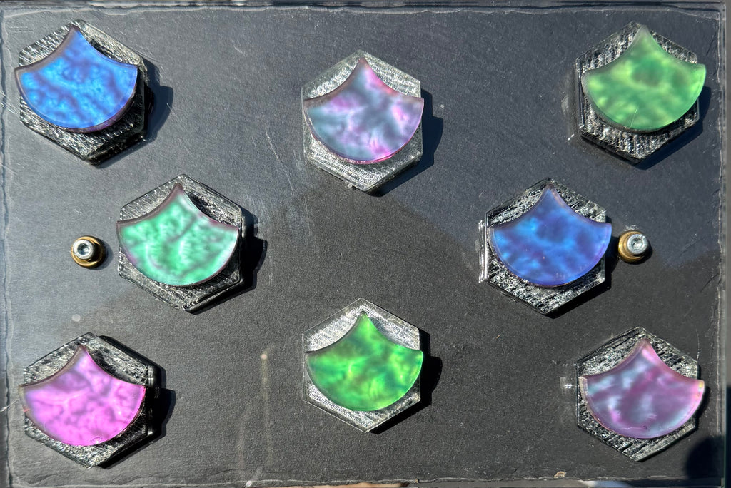 Handmade Flouting Tiles, Mixture of Stone, Glass, Ceramic, Metal, 2 Pieces