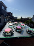 Handmade Flouting Tiles, Mixture of Stone, Glass, Ceramic, Metal, 2 Pieces