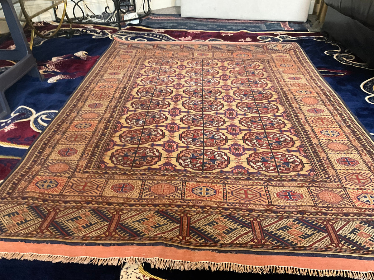 Handmade Afghan/Turkmen Traditinal Hand Knotted Moury Rug, 1975