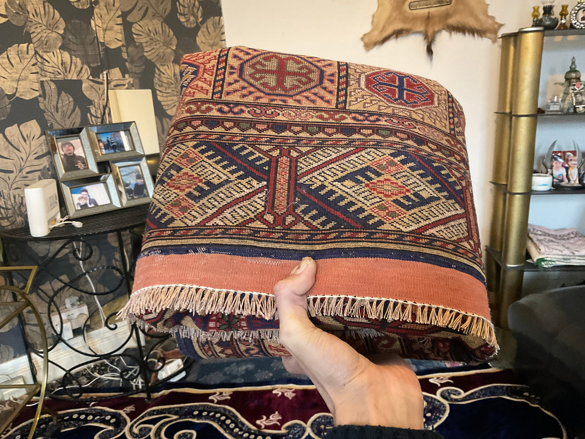 Handmade Afghan/Turkmen Traditinal Hand Knotted Moury Rug, 1975