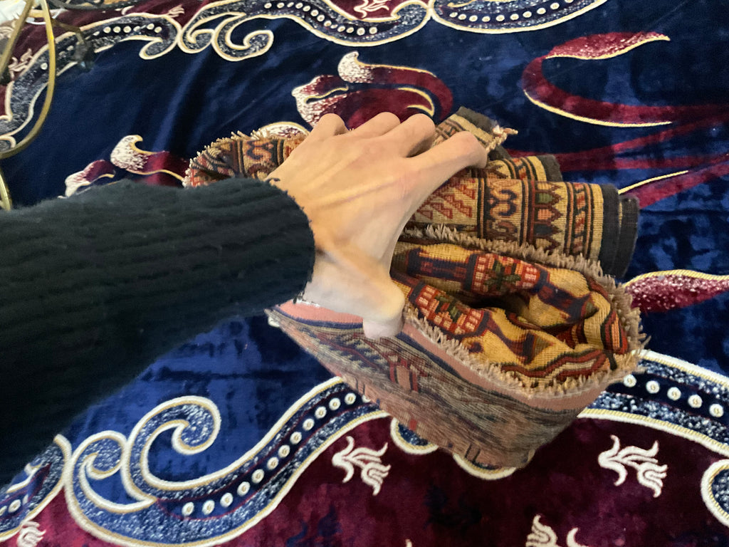 Handmade Afghan/Turkmen Traditinal Hand Knotted Moury Rug, 1975