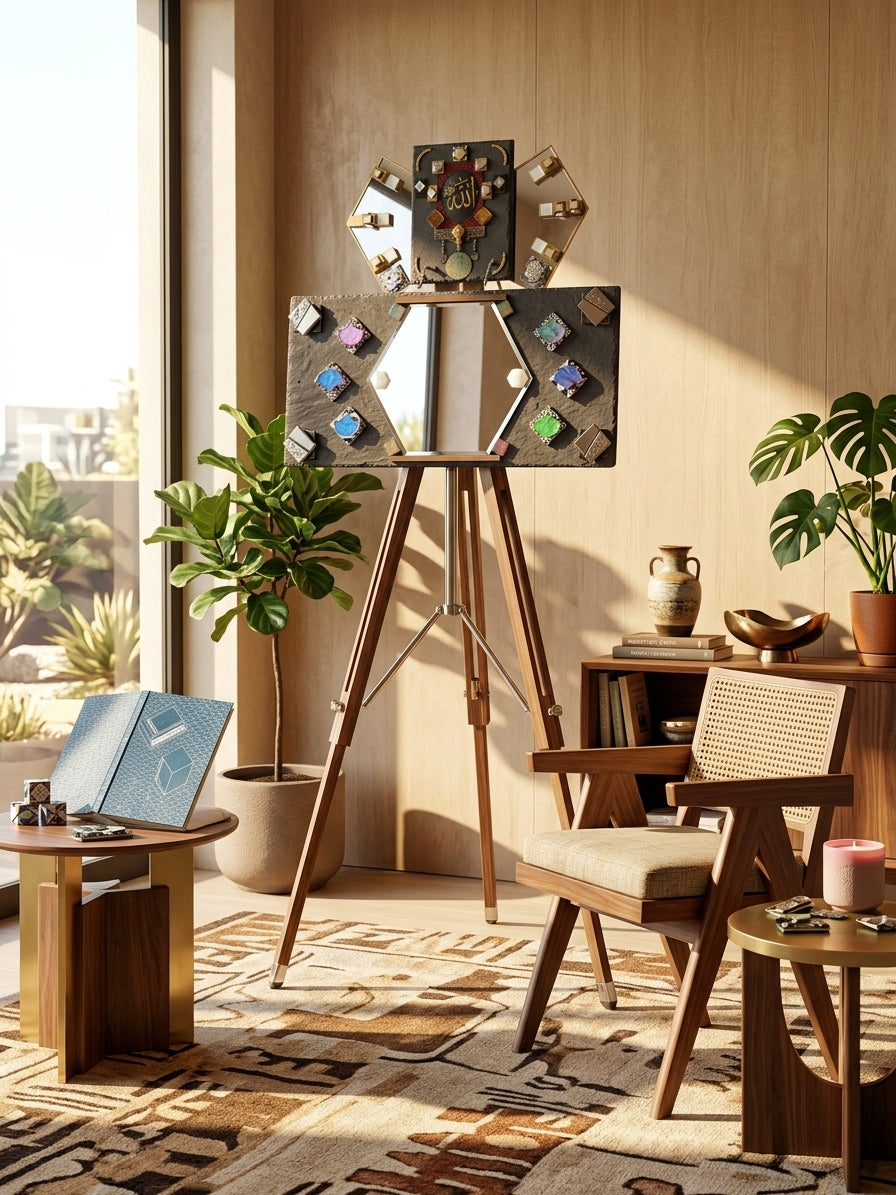 Handmade Hexagonal Floating Tile Mirror