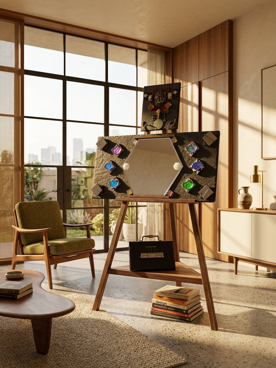 Handmade Hexagonal Floating Tile Mirror