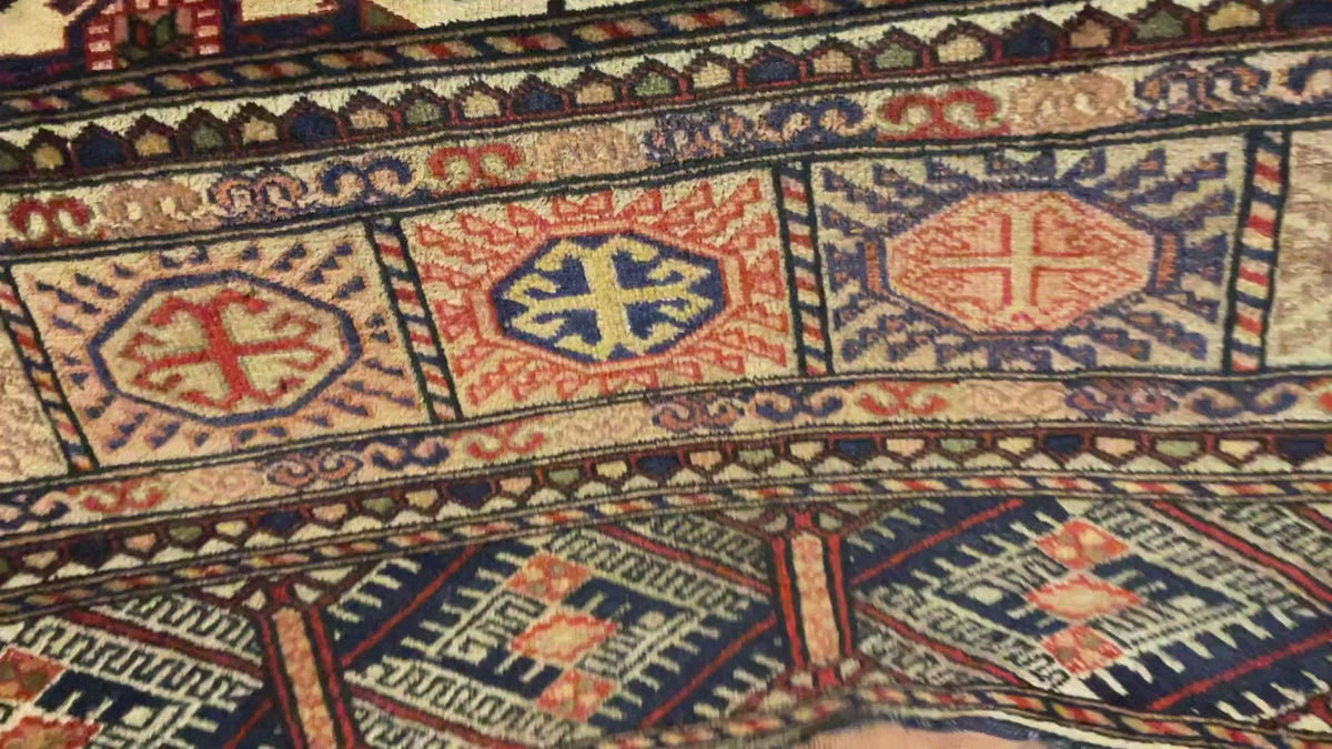 Handmade Afghan/Turkmen Traditinal Hand Knotted Moury Rug, 1975